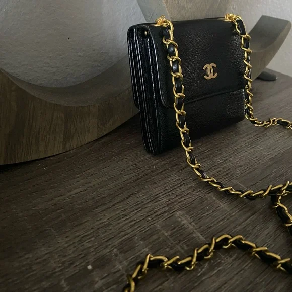⚜️🖤 Mini Chanel Wallet on a Chain Adjustable Wallet Crossbody to Belt Bag - Picture 3 of 14